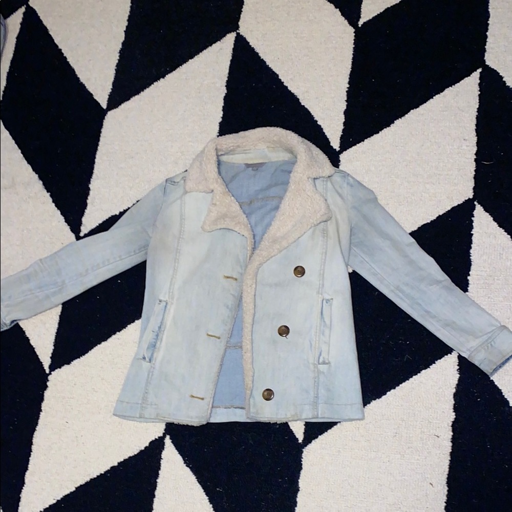 Rubbish Light Blue Sherpa-Lined Denim Jacket
